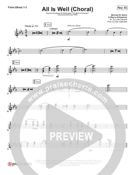 All Is Well Choral Anthem Satb Flute Oboe Sheet Music Pdf Michael W