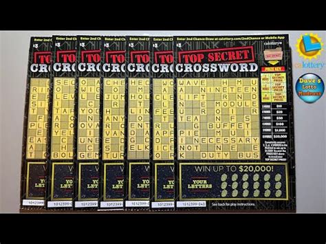 TOP SECRET CROSSWORD SCRATCH OFF TICKETS 20K PRIZE YouTube