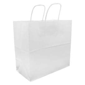 Bolsa Papel Kraft Blanca Con Asas G M X Cm Uds