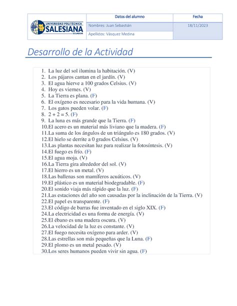 Tarea Estructuraci N De Proposiciones Datos Del Alumno Fecha