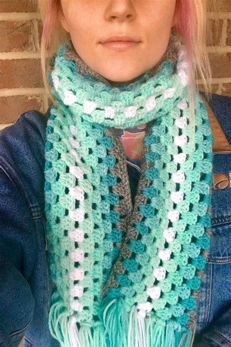 Granny Square Scarf Granny Square Scarf Scarf Pattern Crochet