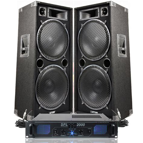 Dual Complete Dj Pa Party Disco Speakers Amplifier Band Sound