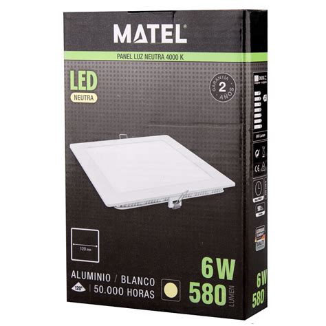 Downlight Led Matel Cuadrado Blanco W Neutra Matel