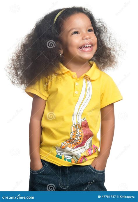 Petit Sourire De Fille D Afro Am Ricain Mignon Image Stock Image Du