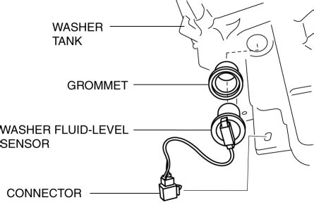 Mazda 3 Service Manual Washer Fluid Level Sensor Removal Installation