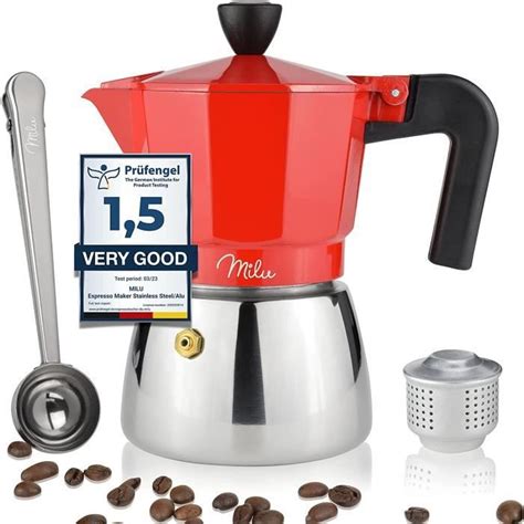 Milu Cafetière Italienne Induction 3 6 9 Tasses Cafetière Moka En Alm Espresso Maker