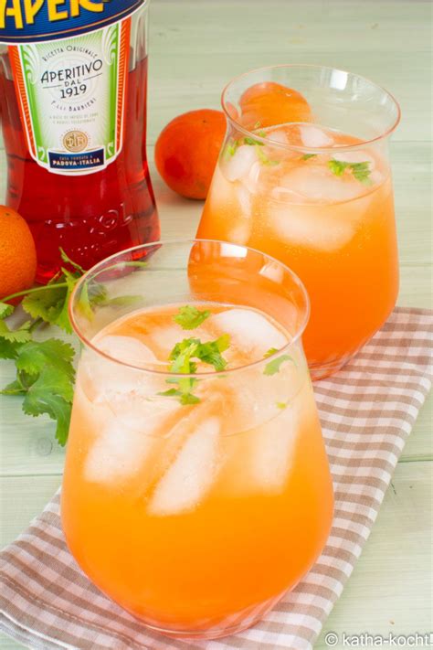 Aperol Spritz Mit Orangensaft Und Koriander Katha Kocht Aperol