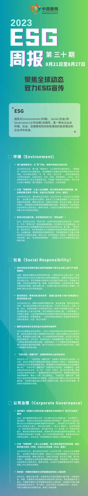 善网esg周报（第30期）：青流计划全面升级，京东物流身体力行“绿色创新”！ 哔哩哔哩