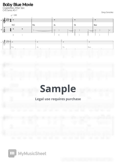 Cigarettes After Sex Baby Blue Movie Tab 1staff by 기타선생