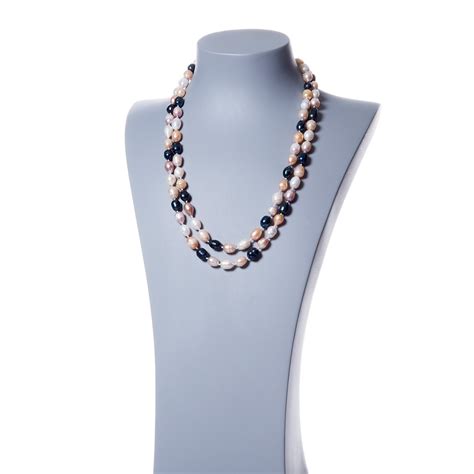 Collana Di Perle Multicolor D Acqua Dolce Ovali Collane Perla