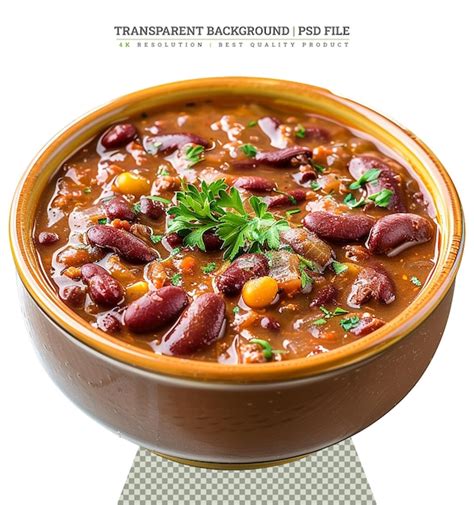 Premium Psd Traditional Mexican Dish Chili Con Carne With Minced Meat And Red Beans Isolated