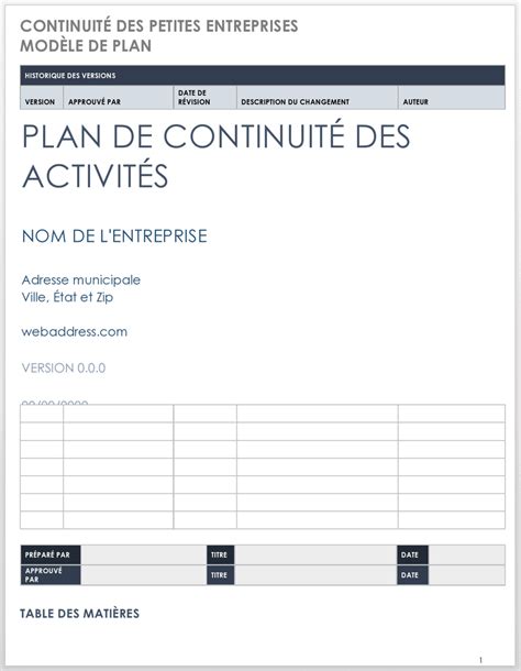 Modèles gratuits de plan de continuité dactivité Smartsheet