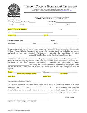 Fillable Online Permit Cancellation Void Request Fax Email Print