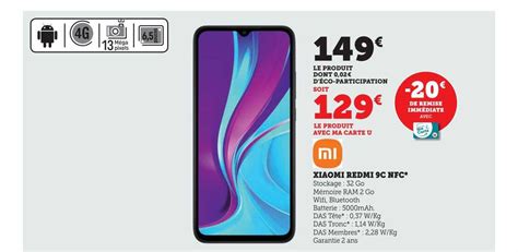 Promo Xiaomi Redmi 9c Nfc Chez Hyper U ICatalogue Fr