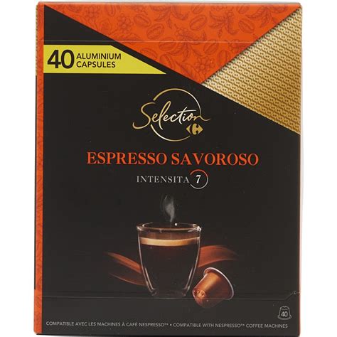 Café capsules Espresso Savoroso CARREFOUR SELECTION la boite de 40