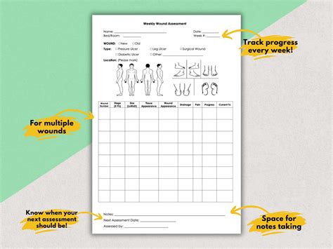 Wound Assessment Sheet Weekly Pressure Ulcer Skin Integrity Assessment