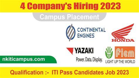 4 Companys Hiring 2023 Fresher Iti Jobs Campus Placement Iti Job