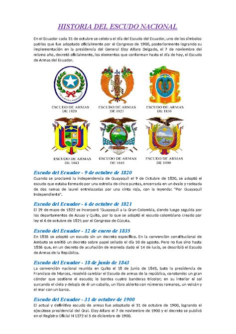 Historia DEL Escudo Nacional - HISTORIA DEL ESCUDO NACIONAL En el
