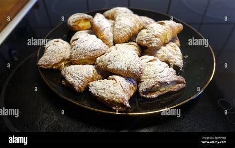 Homemade sfogliatelle. Traditional dessert from Naples in Italy Stock ...