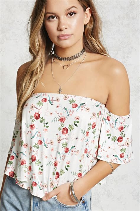 Floral Off The Shoulder Top Fashion Forever Tops Knit Top