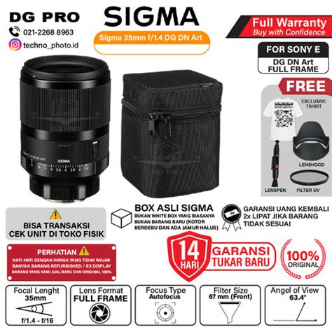 Jual Sigma 35mm F1 4 DG DN Art Lens For Sony FE Fullframe Lensa Resmi