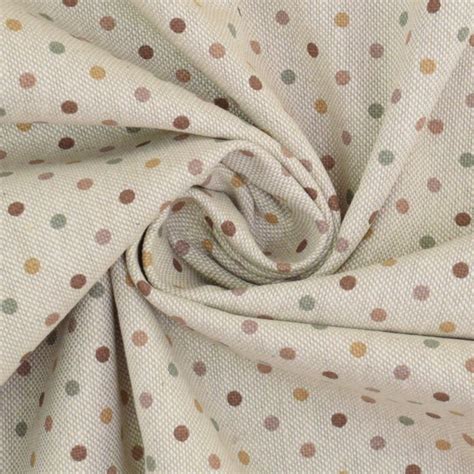 Tissu déco semi panama à pois Color Dots naturel Tissus Hemmers