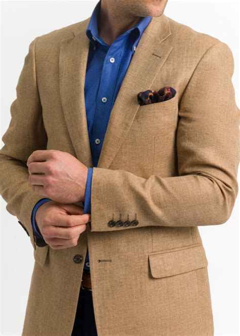 Tan Herringbone Linen Jacket Roderick Charles