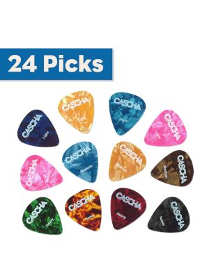 CASCHA HH 2191 Guitar Picks 24er Set Plektrum für Akustik Gitarre E