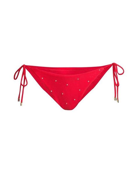 Pq Swim Synthetic Low Rise Heart Embroidered Bikini Bottom Lyst