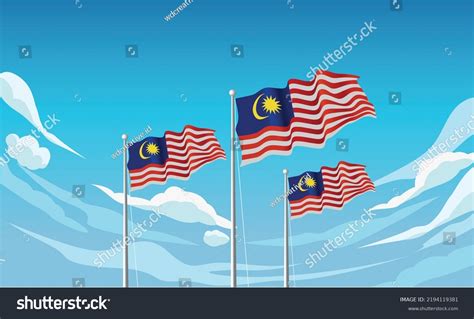 Malaysia Flag Banner Copy Space Area Stock Vector (Royalty Free ...