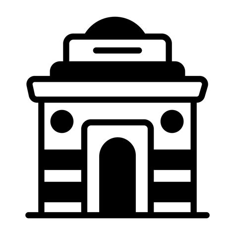 India Gate Vector Glyph Icon Hindu Festival Hindu Celebration Icon