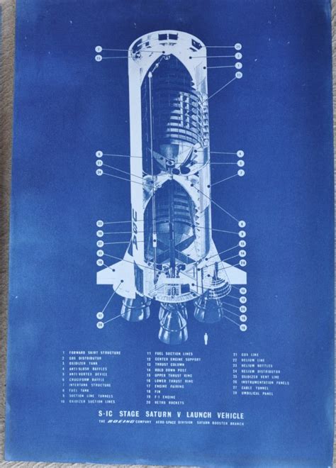 Cyanotype Print 08 Saturn V S IC Stage Cutaway The Unwanted Blog