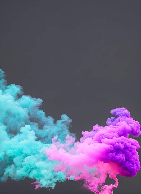 Premium Photo | Colorful smoke on a gray background