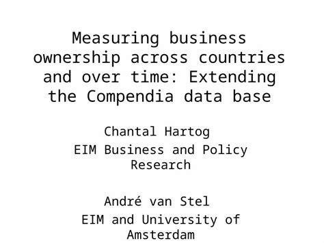 PPT Measuring Business Ownership Across Countries And Over Time