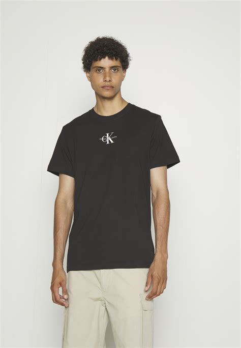 Calvin Klein Jeans Monologo Regular Tee Print T Shirt Black Uk