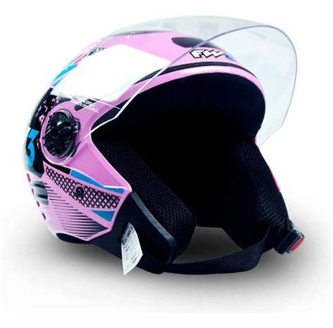 Capacete Fw Para Moto Aberto X Speed Tamanho Leve E Acolchoado Rosa