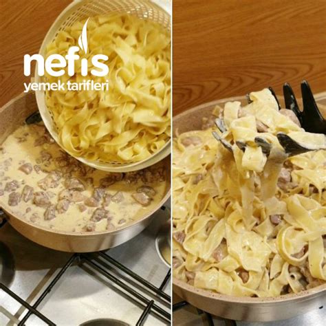 Nefis Fettuccine Alfredo Makarna Tavuklu Hindili Videolu Nefis