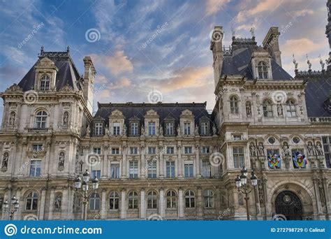 Paris, the Facade of the Hotel De Ville Stock Image - Image of ...