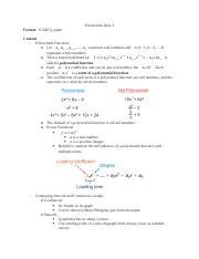 Precalculus Quiz 2 Polynomial Functions Power Functions And Course