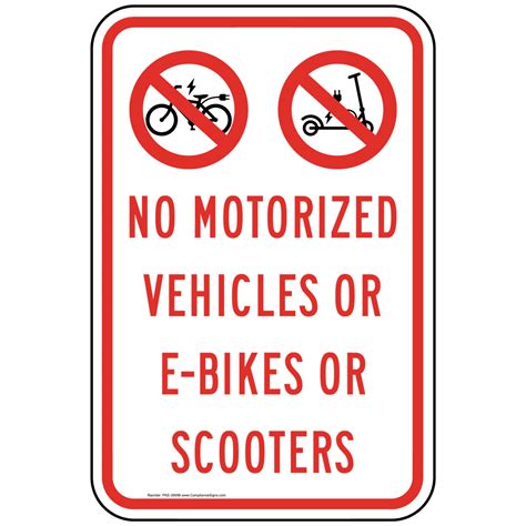 Vertical Sign Traffic Control No Motorized Vehicles