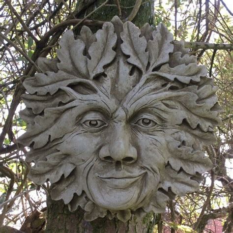 Stone Garden Green Man Leaf Face Wall Plaque Ornament Ferney Heyes Garden Products