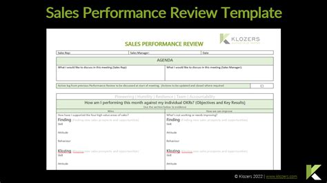 Sales Performance Review Template Excel