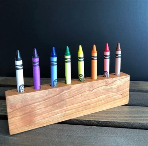 Wood Crayon Holder Crayon Organizer Crayon Caddy Art Etsy