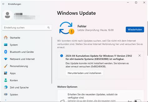 So können Sie den Fehler Windows 11 10 Updates fehlgeschlagen in