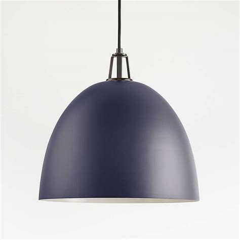 Maddox Navy Dome Large Pendant Light With Black Socket Reviews Crate And Barrel