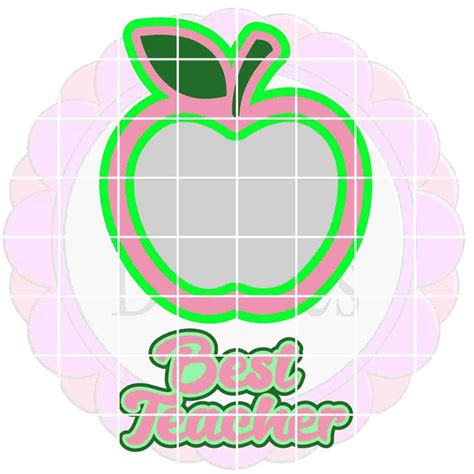 Apple Shaker Cake Topper Svg Cut File Best Teacher Layered Etsy