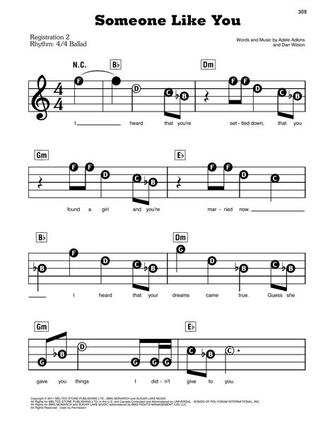 Someone Like You By Adele Sheet Music For E Z Play Today At Sheet Music