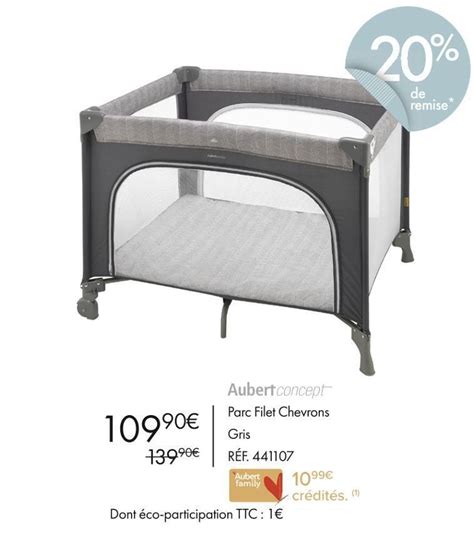 Promo Aubert Concept Parc Filet Chevrons Gris Chez Aubert