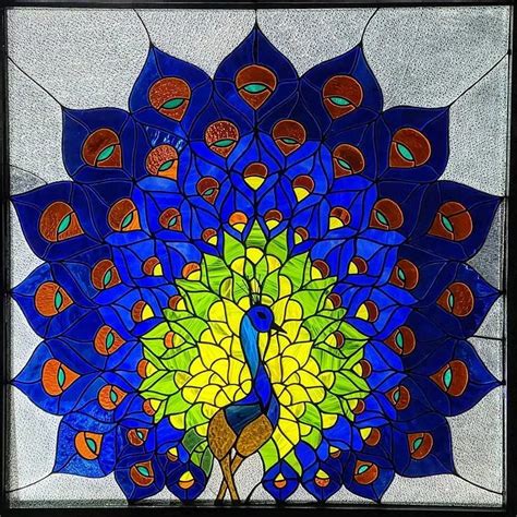 Polished Peacock Stained Glass Window Panel, For Windows at Rs 1200/sq ...