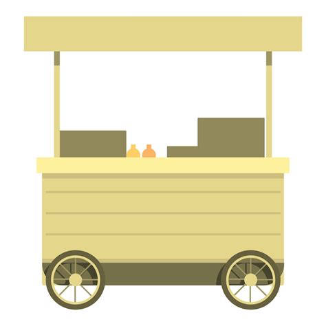 Vector De Dibujos Animados De Icono De Vendedor De Carrito Comida De